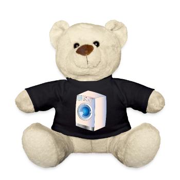 Waschmaschine im Comic Stil für frische Ideen - Teddy - Schwarz - Vorne