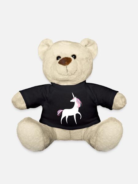 Unicorn Unicorn Fantasy Fairy Tale Mythical Creatures Magic - Teddy Bear - black