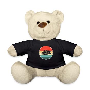 Motorboat Boat Captain Boating - Teddy Bear - black - Front