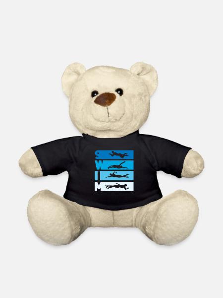 Swimming Swimmer Swim Coach - Teddy Bear - black