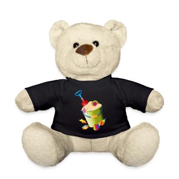 Jouets de sable sur la plage avec des coquillages colorés - Nounours - noir - Devant