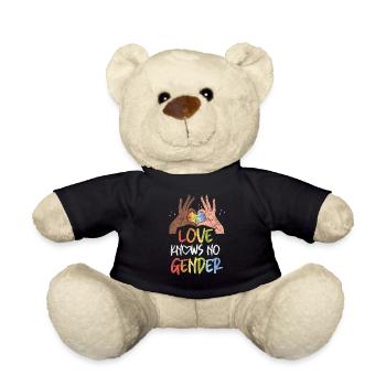 LGBT Pride Rainbow Love Knows No - Nounours - noir - Devant