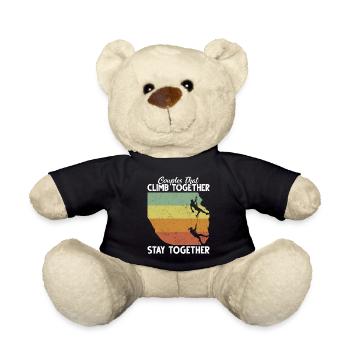 Rock Climbing Climber Retro - Teddy Bear - black - Front