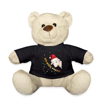 Doux mouton avec casquette Slogan chemise Noël - Nounours - noir - Devant