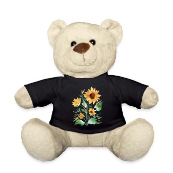 Sonnenblumen handgemalt - Teddy - Schwarz - Vorne