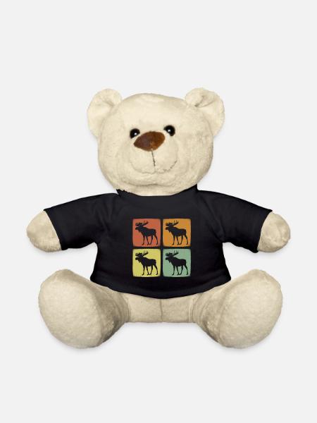 Vintage Elch Retro Wildtier - Teddy - Schwarz
