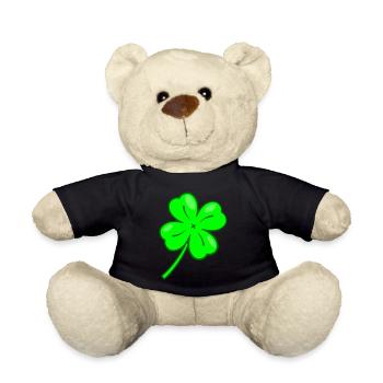 Vierblättriges Kleeblatt zum selber gestalten - Teddy - Schwarz - Vorne