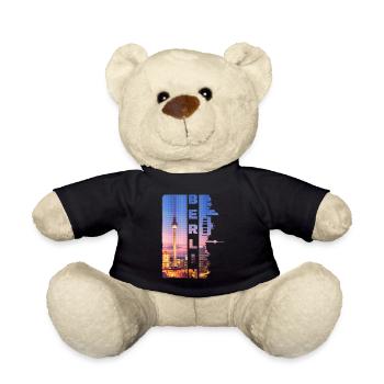 Berlin Germany City Skyline Home Love - Teddy Bear - black - Front