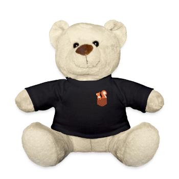 Squirrel Acorn Pocket - Teddy Bear - black - Front