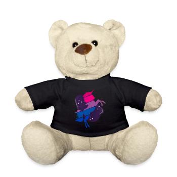 Bisexual Bi Pride Flag Unicorn - Teddy - Schwarz - Vorne