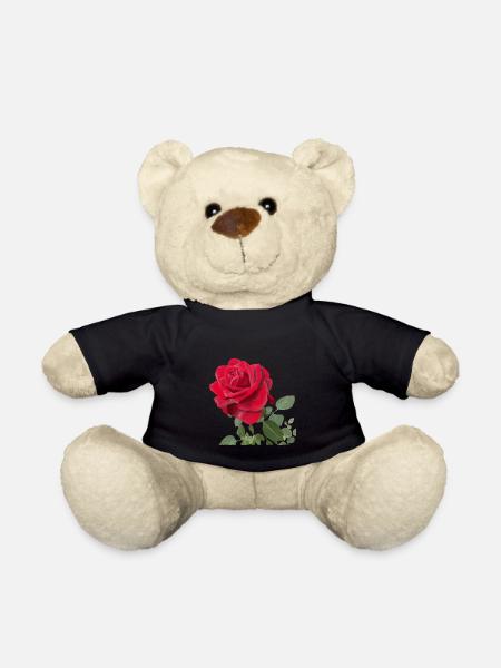 Red rose - Teddy Bear - black