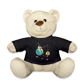 Un astronaute pêche Bitcoin Moon Crypto-monnaie - Nounours - noir - Devant