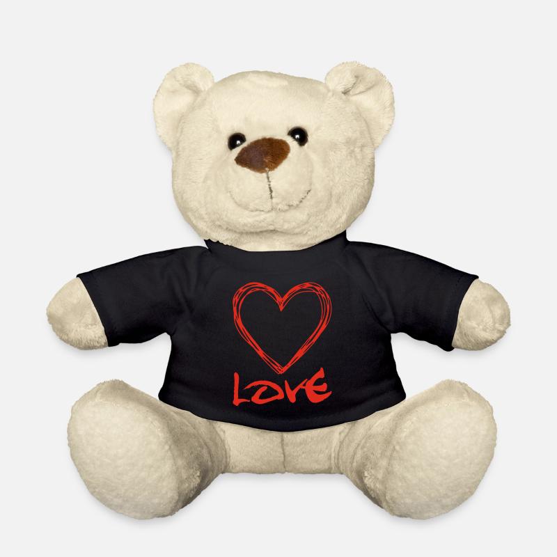 Coeur graffiti rouge - Nounours - noir