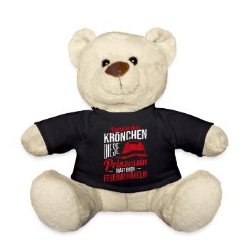 Vergiss Krönchen Prinzessin Feuerwehrhelm Geschenk - Teddy - Schwarz - Vorne