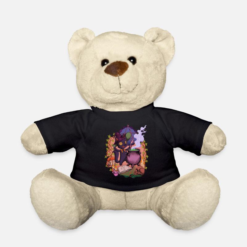 Witchcore - am Kessel steht die Hexen Katze - Teddy - Schwarz
