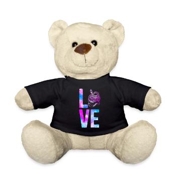 Snake Serpent Watercolor Love - Teddy Bear - black - Front