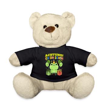 Achtung Ich Bin Schon 2 Geburtstag Frosch - Teddy - Schwarz - Vorne