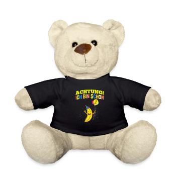 Achtung Ich Bin Schon 2 Geburtstag Banane - Teddy - Schwarz - Vorne