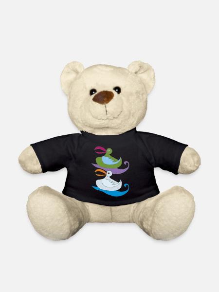 seagull pair colorful - Teddy Bear - black