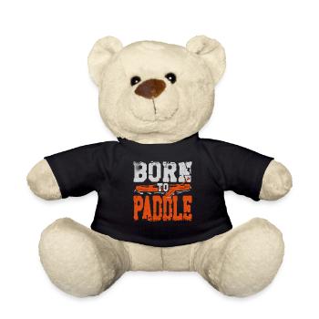 Canoe Canoeing Vintage Retro Born - Teddy Bear - black - Front