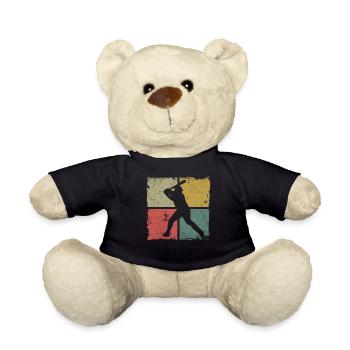 Baseball Fan Retro Vintage Batter - Teddy - Schwarz - Vorne