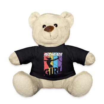 Archery Bow Archer Girl Vintage - Teddy Bear - black - Front