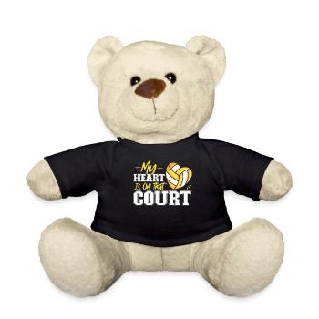 Équipe de volley-ball Mon cœur est - Nounours - noir - Devant