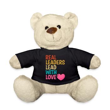 Les vrais leaders dirigent avec amour - Nounours - noir - Devant