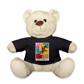 Montpellier Frankreich Stadt Skyline Briefmarke - Teddy - Schwarz - Vorne