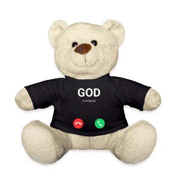 God is calling - Teddy Bear - black - Front