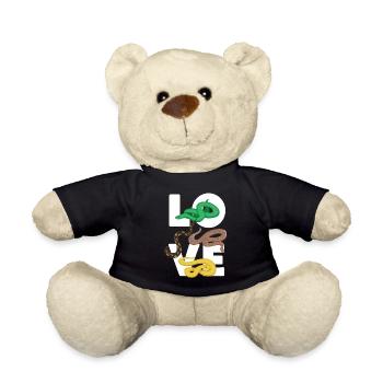 Snake Serpent Love - Teddy Bear - black - Front