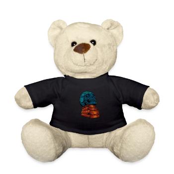 Skull on books - Dark Academia - Teddy Bear - black - Front