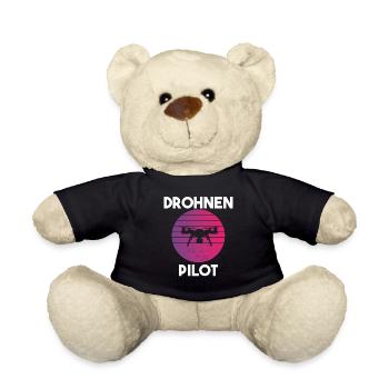 Drohnenpilot Spruch - Teddy - Schwarz - Vorne