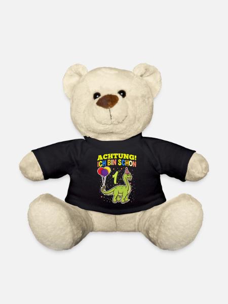 Achtung Ich Bin Schon 1 Geburtstag Brachiosaurus - Teddy - Schwarz