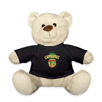 Kiffen Kiffer Ananas Hanf Cannanas Joint Bong - Teddy - Schwarz - Vorne