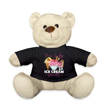 Cornet de crème glacée C’est ma glace - Nounours - noir - Devant