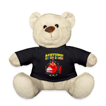 Achtung Ich Bin Schon 1 Geburtstag Tomate - Teddy - Schwarz - Vorne