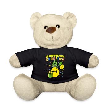 Achtung Ich Bin Schon 2 Geburtstag Ananas - Teddy - Schwarz - Vorne