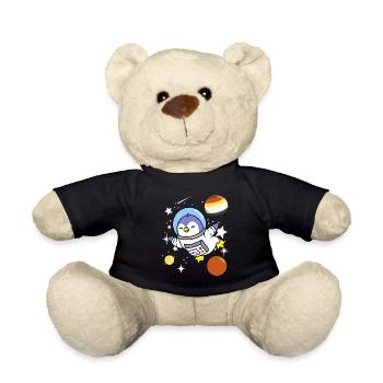 Pinguin Astronaut Gay Bear Pride - Teddy - Schwarz - Vorne