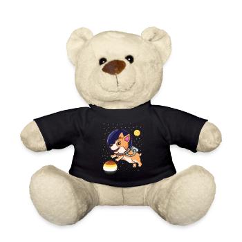 Corgi Astronaut Gay Bear Pride - Teddy - Schwarz - Vorne
