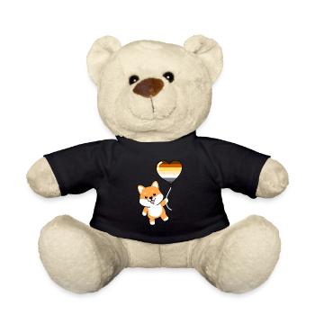 Shiba Inu Herzballon Gay Bear - Teddy - Schwarz - Vorne