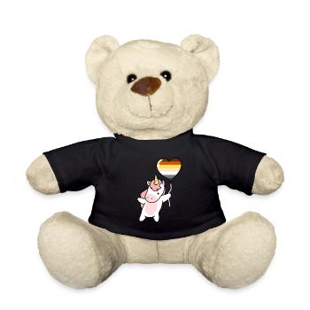 Einhorn Herzballon Gay Bear - Teddy - Schwarz - Vorne