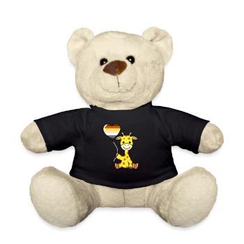 Giraffe mit Gay Bear Ballon - Teddy - Schwarz - Vorne