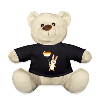 Hase Herzballon Gay Bear Pride - Teddy - Schwarz - Vorne