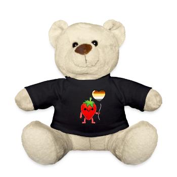 Erdbeer Herzballon Gay Bear - Teddy - Schwarz - Vorne