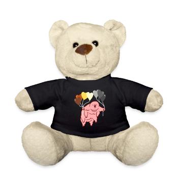 Bärtierchen Herzballon Gay Bear Pride - Teddy - Schwarz - Vorne
