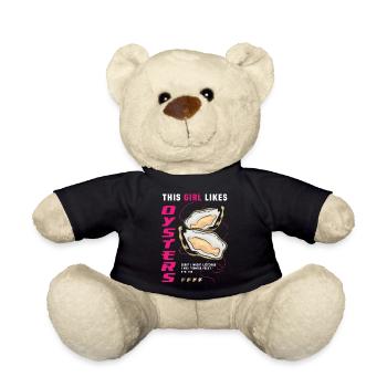 Seafood Chef Funny Saying Girl aime les huîtres - Nounours - noir - Devant