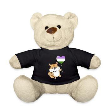 Squirrel Heart Balloon Genderqueer - Teddy Bear - black - Front