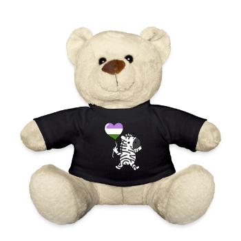 Zebra Herzballon Genderqueer Pride - Teddy - Schwarz - Vorne