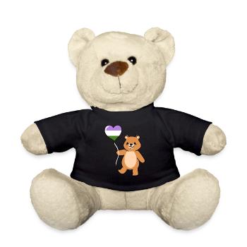 Teddy Bear Balloon Genderqueer Pride - Teddy Bear - black - Front